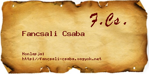 Fancsali Csaba névjegykártya